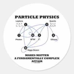 Particle Physics Makes Matter A Fundamentally Classic Round Sticker