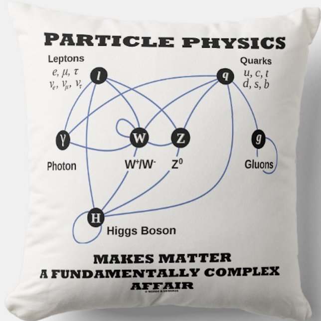 Particle Physics Makes Matter A Fundamentally Throw Pillow (No need to be a particle physicist to enjoy this Standard Model of the Higgs Field throw pillow!)