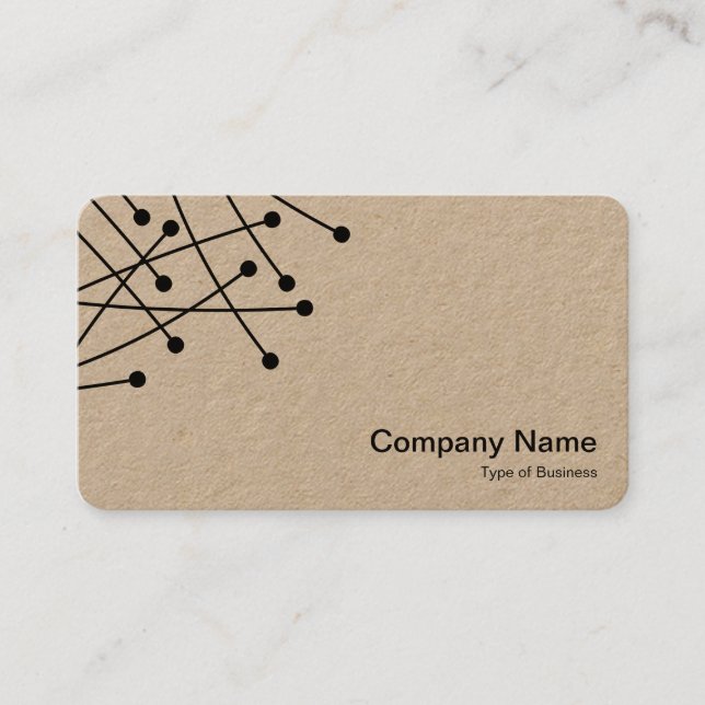 Particle Tracks - Black on White (Kraft) Business Card (Front)