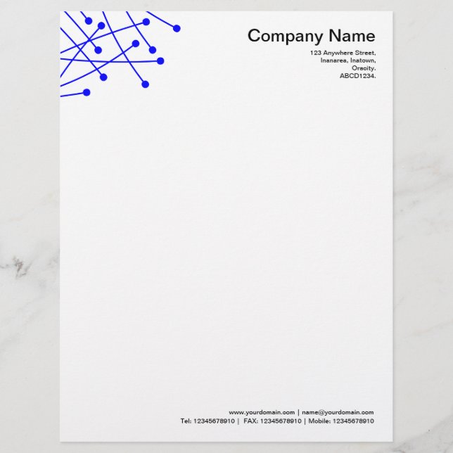 Particle Tracks - Blue Letterhead (Front)
