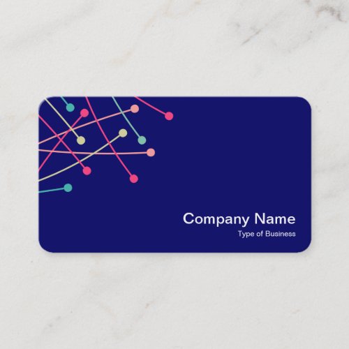 Particle Tracks _ Colors 01 on Dp Navy 000066 Business Card