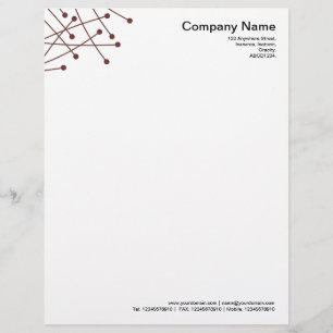 Particle Tracks - Dark Brown Letterhead
