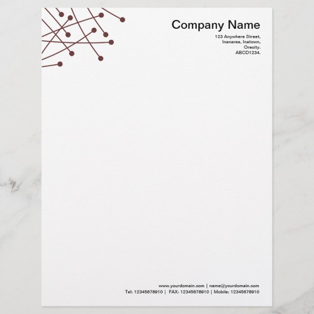 Particle Tracks - Dark Brown Letterhead (Front)