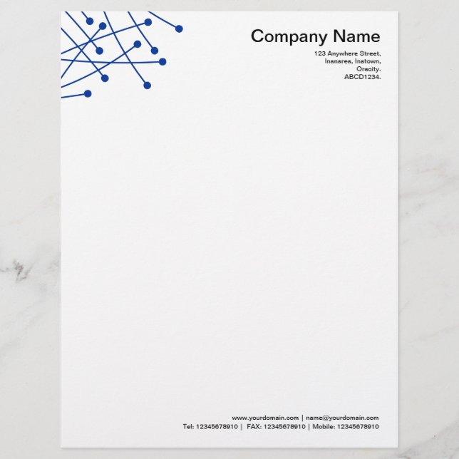 Particle Tracks - Navy Blue Letterhead (Front)