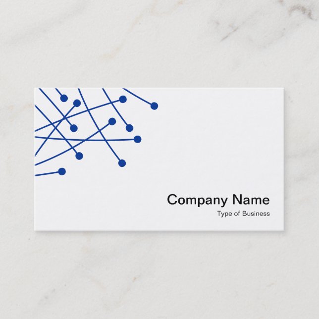 Particle Tracks - Navy Blue on White Business Card (Front)