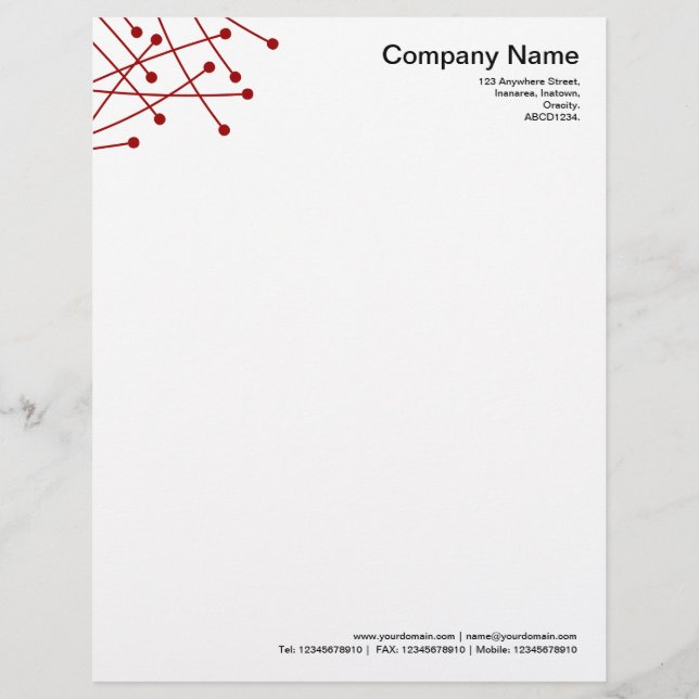 Particle Tracks - Ruby Red Letterhead (Front)