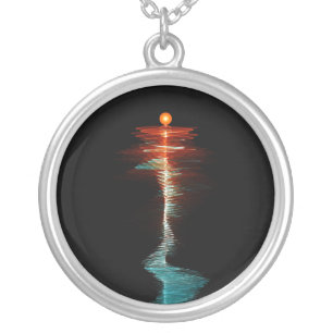 Particle-Wave Duality Silver Plated Necklace