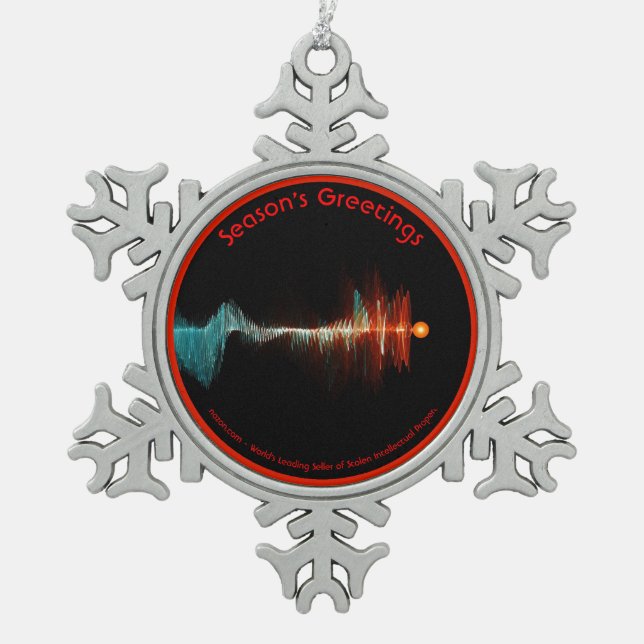 Particle-Wave Duality Snowflake Pewter Christmas Ornament (Front)