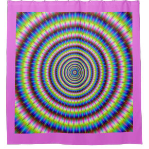 Particles and Waves with Floral Motif Shower Curtain