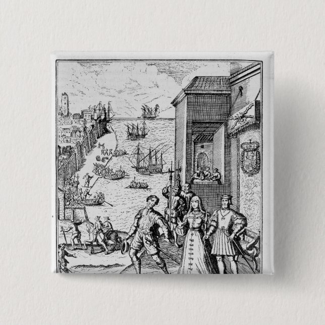 Parting of Columbus with Ferdinand and Button (Front)