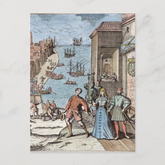 Parting of Columbus with Ferdinand and Postcard (Front)