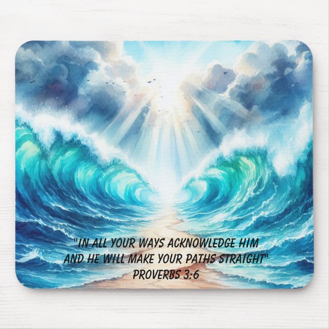 Parting of the Red Sea Scripture Verse Mouse Pad (Front)