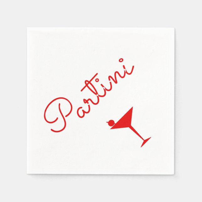 Partini Martini Cocktails Paper Napkins (Front)