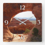 Partition Arch at Arches National Park Square Wall Clock