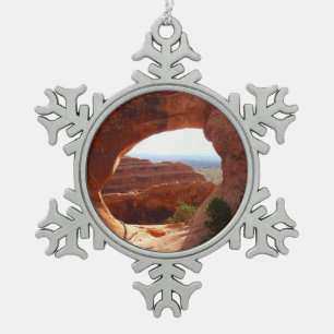 Partition Arch I at Arches National Park Snowflake Pewter Christmas Ornament