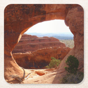 Partition Arch I at Arches National Park Square Paper Coaster