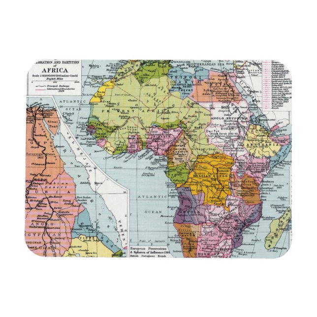 PARTITIONED AFRICA, 1914 MAGNET (Horizontal)