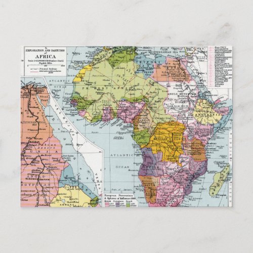 PARTITIONED AFRICA 1914 POSTCARD