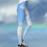 Partly Cloudy Blue Sky Chic Blue and White Leggings<br><div class="desc">No one minds a few white clouds against a lovely sky blue especially on these partly cloudy with a  twist chic blue and white leggings. Personalize the side text as you like.

This image is original Sky photography by JLW_PHOTOGRAPHY.</div>