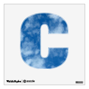 Partly Cloudy Blue Sky Photo Letter C Wall Decal