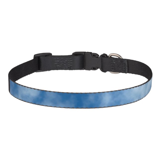 Partly Cloudy Blue Sky Photo on Dog Collar (Front)
