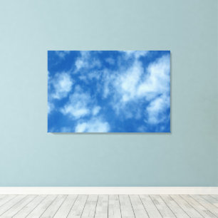 Partly Cloudy Blue Sky Photography Canvas Print
