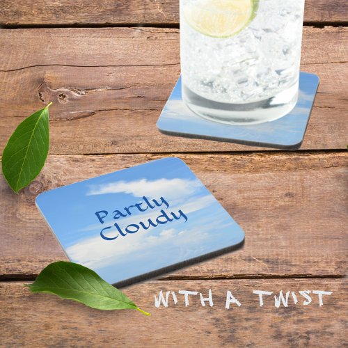 Partly Cloudy Sky with a Twist Beverage Coaster