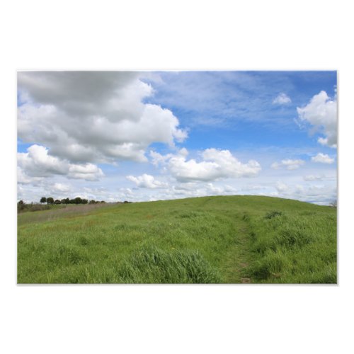 Partly Cloudy Sunny Hilltop Scenic Photo