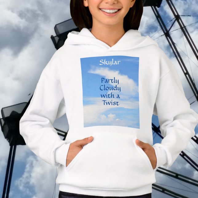 Partly Cloudy Twist Blue and White Personalized Hoodie (Creator Uploaded)