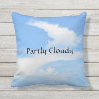 Partly Cloudy with a Twist Blue and White