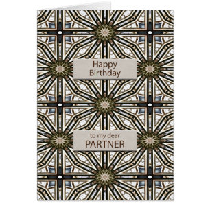 Partner Birthday Abstract Mandala Design Cards