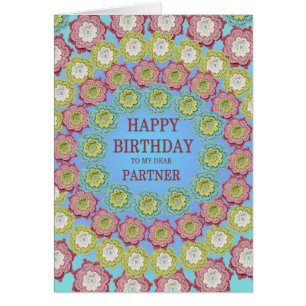 Partner Birthday Crochet Flowers Cards