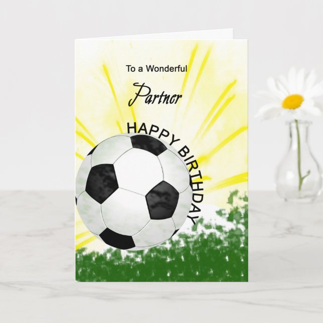 Partner Birthday Soccer Card (Small Plant)