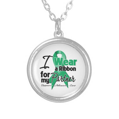 Partner _ Liver Cancer Ribbonpng Silver Plated Necklace