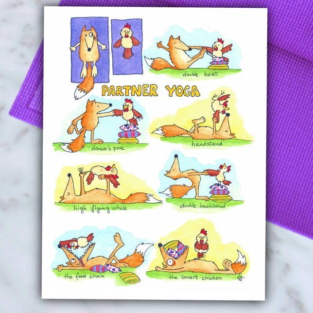 Partner Yoga postcard by Nicole Janes (Creator Uploaded)