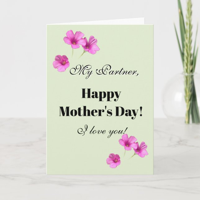 Partner's Greetings! Happy Mother's Day Card (Front)