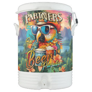 Partners in Beer Paradise Parrot Tropical Wild Beverage Cooler