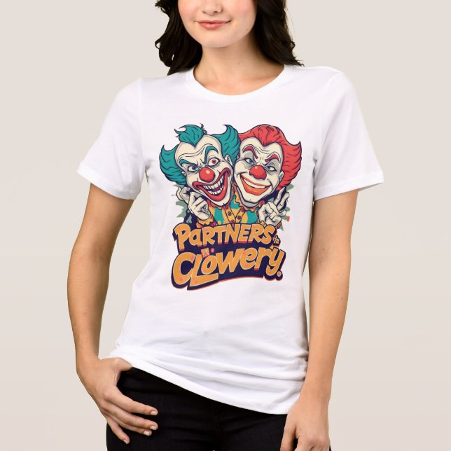 Partners in Clowery (Funny Clown Pun) Tri-Blend Shirt (Front)