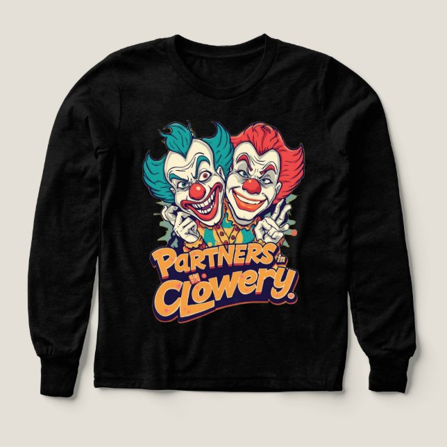 Partners in Clowery (Funny Clown Pun) Tri-Blend Shirts (Design Front)