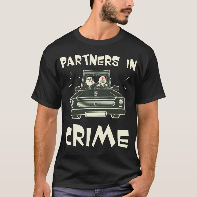 Partners In Crime Best Friends Matching Bff retro T-Shirt (Front)