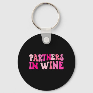 Partners In Wine Drinking Bachelorette Party Match Keychain