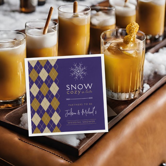 Partners to Be Grandpa Chic Winter Wedding Shower Napkins (Creator Uploaded)