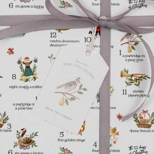 Partridge  12 Day of Christmas Holiday Gift Tags