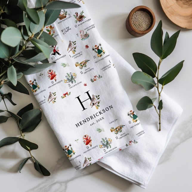 Partridge | 12 Day of Christmas Monogram Towel (Creator Uploaded)