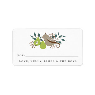 Partridge and Pear Holiday Gift Label
