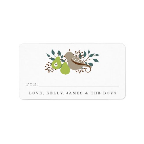 Partridge and Pear Holiday Gift Label