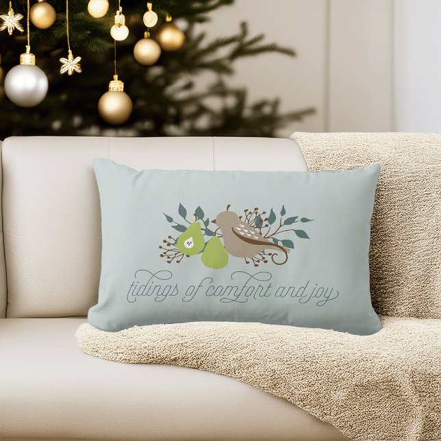 Partridge and Pear Holiday Lumbar Pillow (Creator Uploaded)