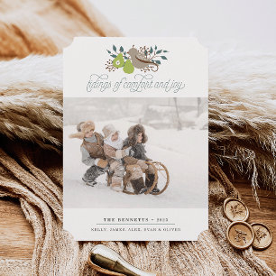 Partridge and Pear Holiday Photo Card