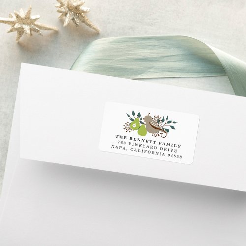 Partridge and Pear Holiday Return Address Label