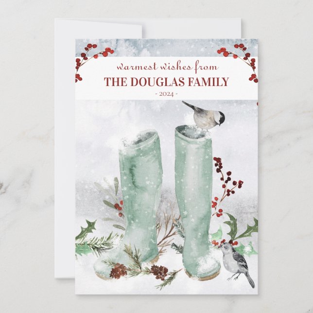 Partridge Chickadee Christmas Winter Scene Invitation (Front)